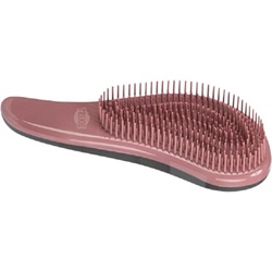 Brosse douce Trixie en plastique gris foncé et vieux rose 19cm pour démêler le pelage
