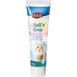 Tube 100g de pâte Malt'n'Grass Trixie au malt herbe et taurine anti-boules de poils et aide digestion pour chat