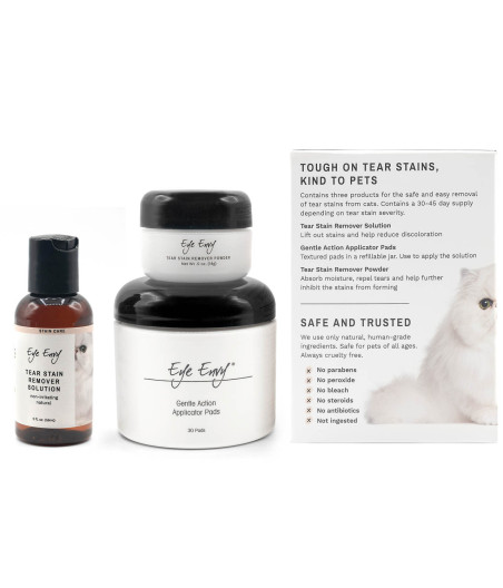 Kit Eye Envy per gatti – Rimuove le macchie lacrimali in modo naturale | Soluzione sicura ed efficace