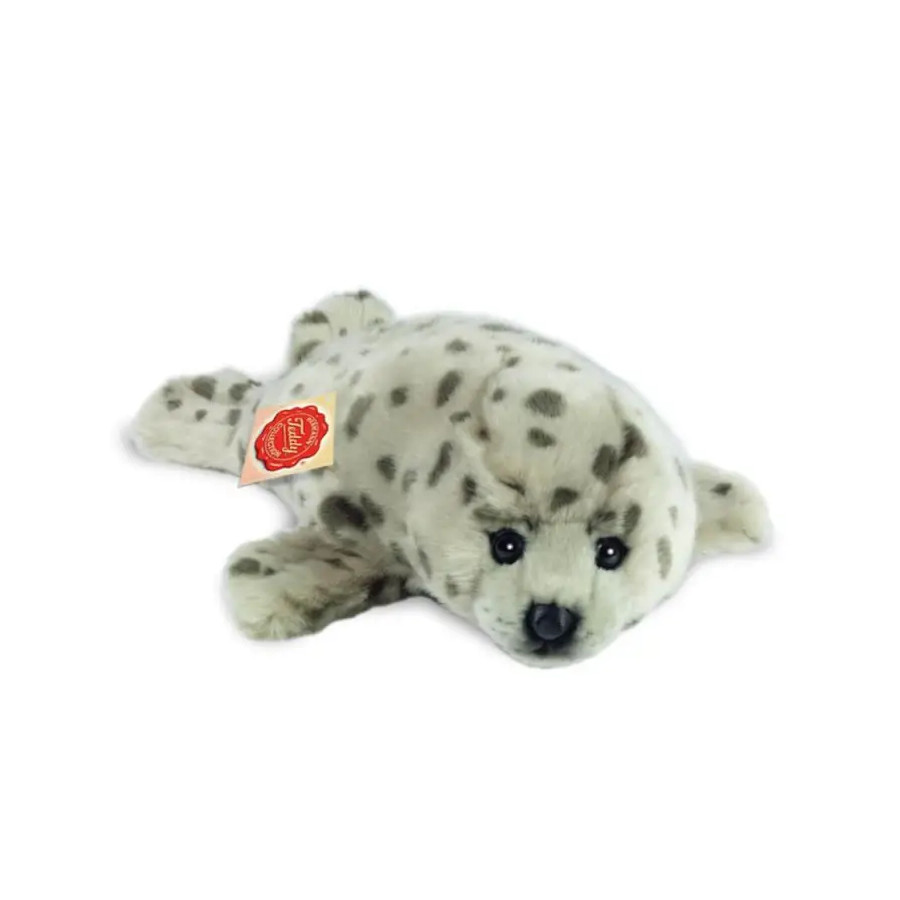 Peluche douce bébé phoque gris 32 cm collection Teddy Hermann lavable en machine sécurité garantie pour bébés dès 6 mois