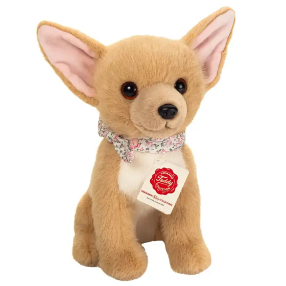 Teddy Hermann Chihuahua Plüschtier 25 cm | Mit Blumenstirnband