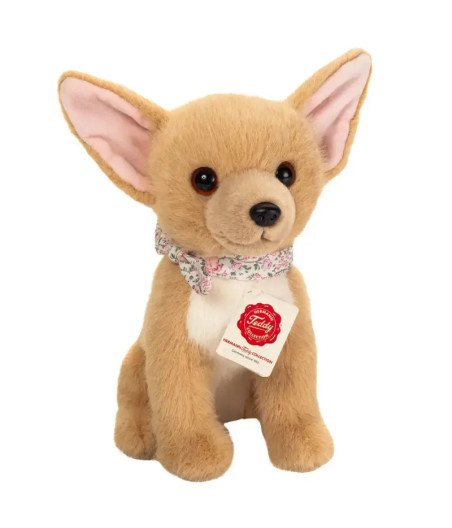 Teddy Hermann Sitting Chihuahua Plush Toy with Headband - 25 cm