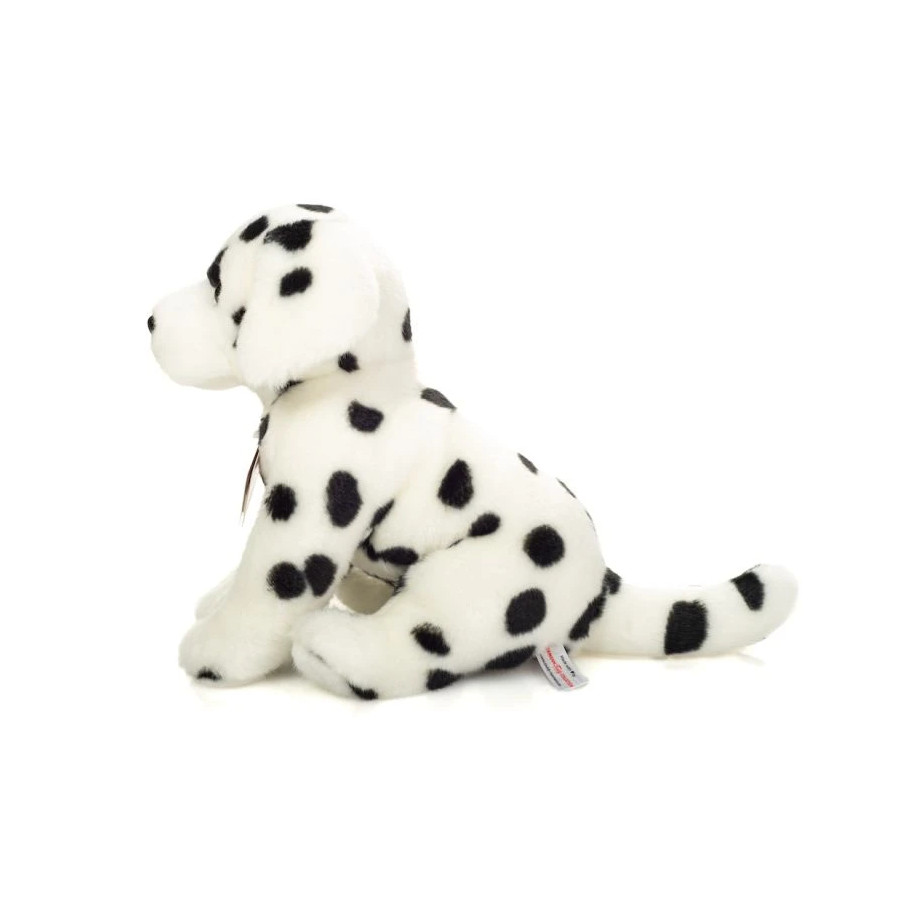 Peluche réaliste chien Dalmatien 27 cm collection Teddy Hermann ultra douce blanche à taches noires lavable en machine