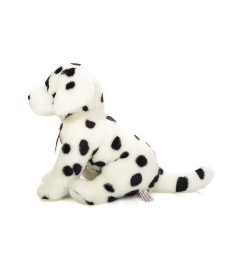 Peluche réaliste chien Dalmatien 27 cm collection Teddy Hermann ultra douce blanche à taches noires lavable en machine