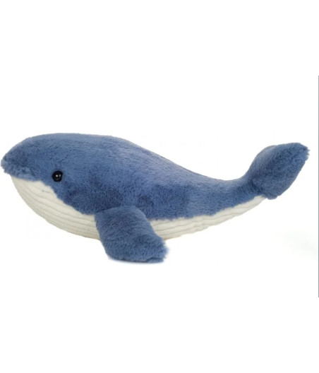 Grande peluche baleine bleue Waltraud 44 cm collection Teddy Hermann Herzekind très douce pour bébés avec garnissage recyclé