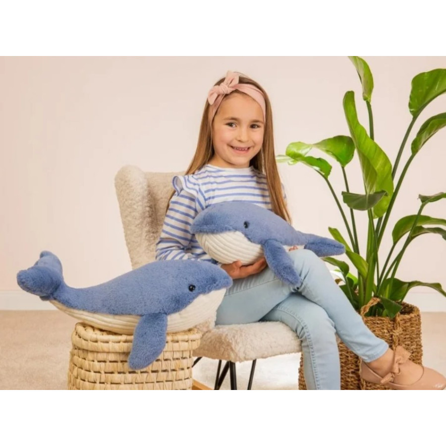 Peluche Teddy Hermann a forma di balena blu, 44 cm