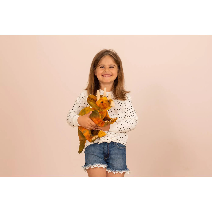 Peluche gigante de dinosaurio Triceratops de Hermann Teddy, 42 cm