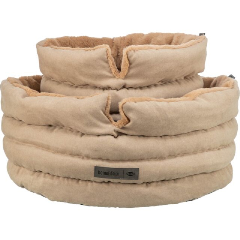 Panier rond douillet Liano Soft Trixie en peluche douce déhoussable avec fond antidérapant pour chat et petit chien