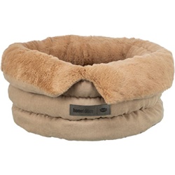 Panier rond douillet Liano Soft Trixie en peluche douce déhoussable avec fond antidérapant pour chat et petit chien