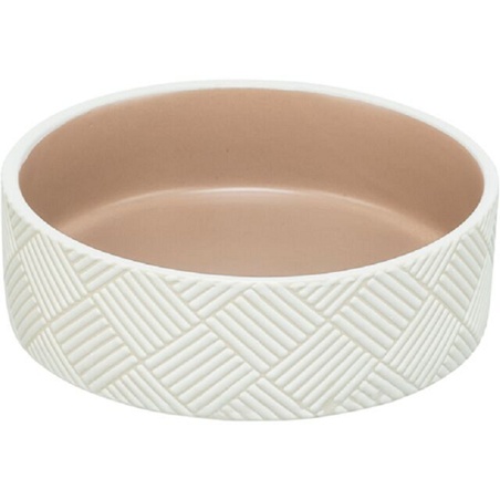 Cuenco de cerámica Trixie blanco y beige para perros y gatos