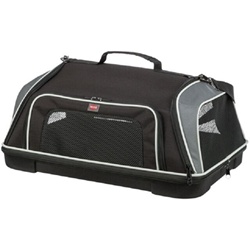 Sac de transport cabine avion Boarding Trixie noir et gris 55x23x40 cm pour chat et petit chien jusqu'à 7kg fond amovible