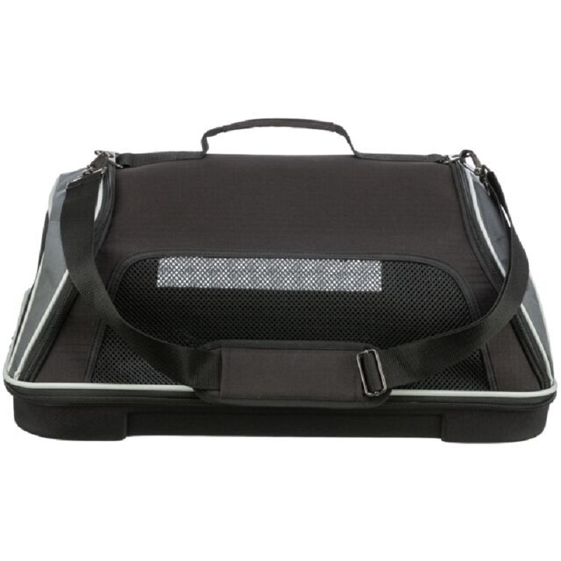 Sac de transport cabine avion Boarding Trixie noir et gris 55x23x40 cm pour chat et petit chien jusqu'à 7kg fond amovible