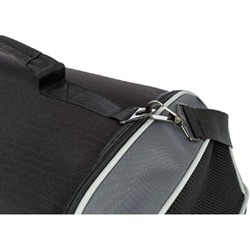 Sac de transport cabine avion Boarding Trixie noir et gris 55x23x40 cm pour chat et petit chien jusqu'à 7kg fond amovible
