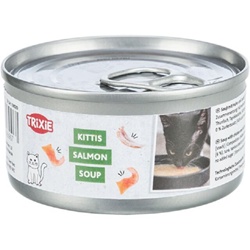 Soupe liquide hydratante au poulet et saumon pour chat Trixie 80g enrichie en taurine pour la vue et la beauté du pelage