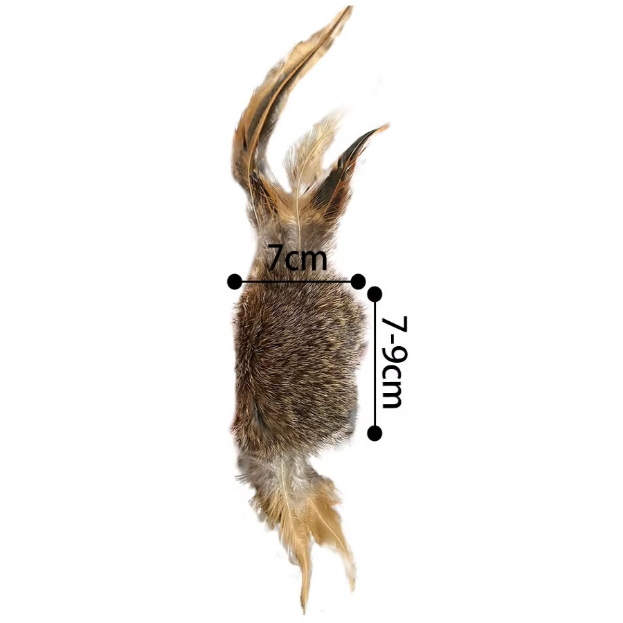 Juguete para gatos de piel y plumas de conejo | Natural 10x6 cm