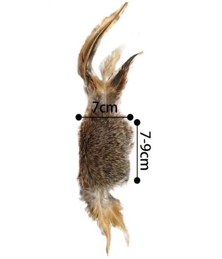 Juguete para gatos de piel y plumas de conejo | Natural 10x6 cm