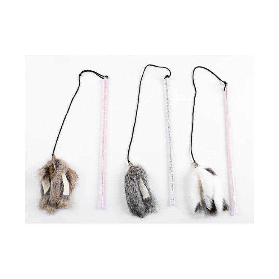Retractable Cat Fishing Rod | Rabbit Fur