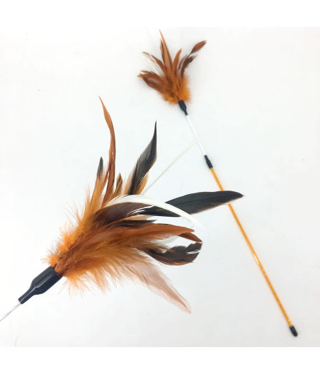 Giocattolo spolverino per gatti Flora | Canna da pesca da 65 cm