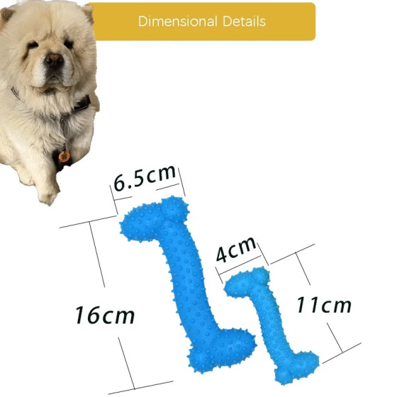 Jouet dentaire à mâcher pour chien en TPR résistant avec picots pour nettoyer le tartre et masser les gencives