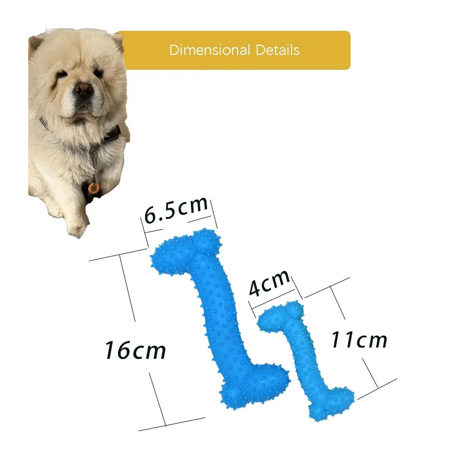 Jouet dentaire à mâcher pour chien en TPR résistant avec picots pour nettoyer le tartre et masser les gencives