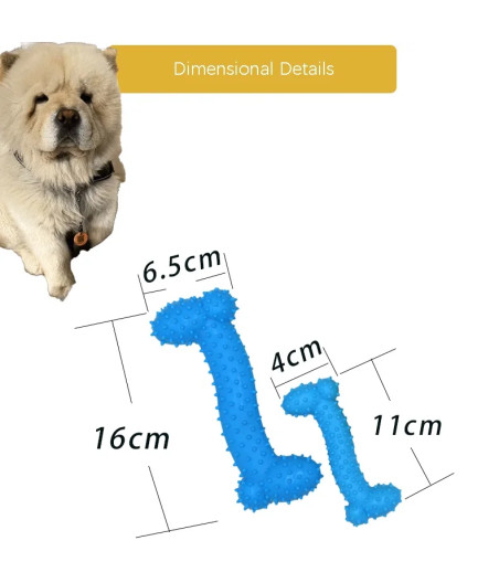 Jouet dentaire à mâcher pour chien en TPR résistant avec picots pour nettoyer le tartre et masser les gencives