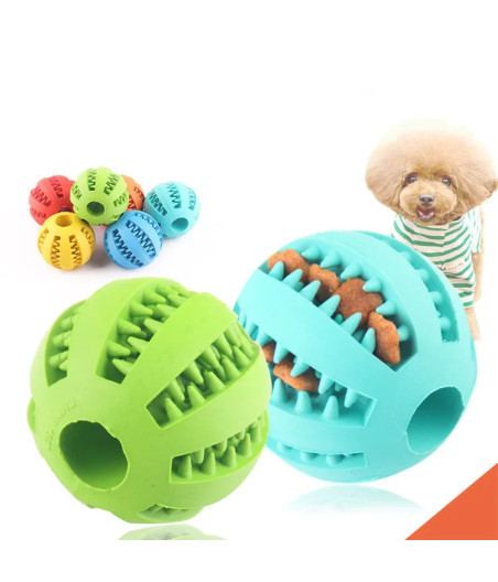 Balle interactive anti-ennui en TPR pour chien et chat diamètre 5 cm pour cacher des friandises et favoriser l'hygiène dentaire