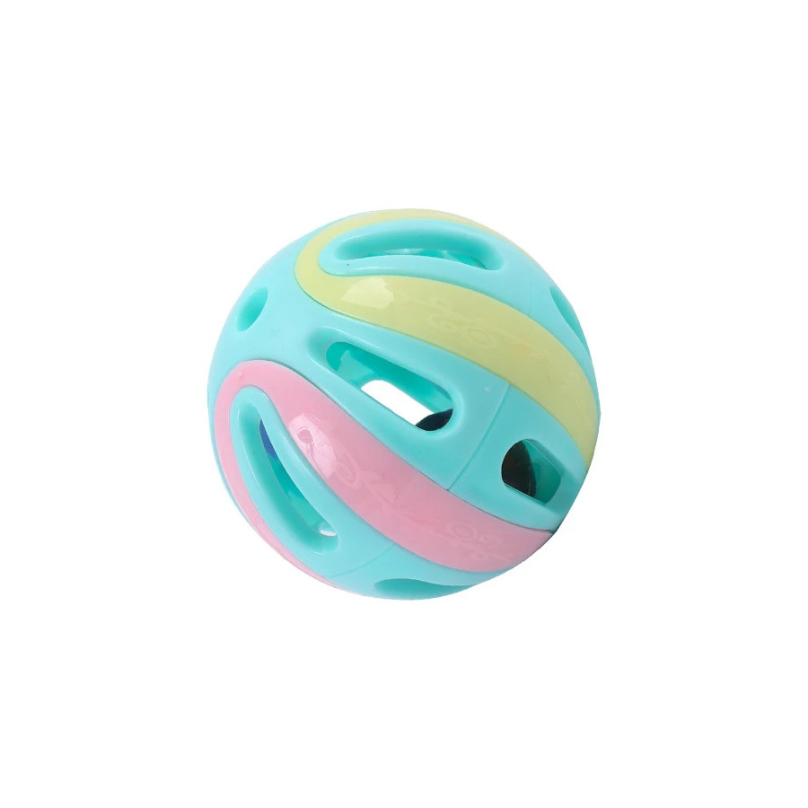 Jouet interactif balle en plastique creuse et multicolore avec grelot pour chat  pour stimuler l'activité physique