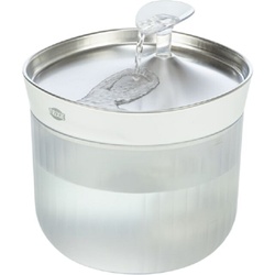 Fontaine à eau Aqua Clear Trixie blanche pour chien et chat avec gamelle en acier inoxydable,