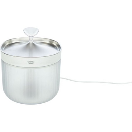 Fontaine à eau Aqua Clear Trixie blanche pour chien et chat avec gamelle en acier inoxydable,