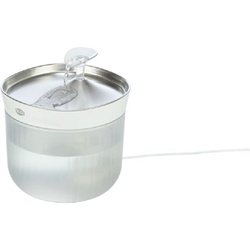 Fontaine à eau Aqua Clear Trixie blanche pour chien et chat avec gamelle en acier inoxydable,