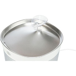 Fontaine à eau Aqua Clear Trixie blanche pour chien et chat avec gamelle en acier inoxydable,
