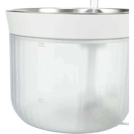 Fontaine à eau Aqua Clear Trixie blanche pour chien et chat avec gamelle en acier inoxydable,