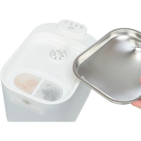 Fontaine à eau intelligente Aqua Square 2,5L avec gamelle en acier inoxydable, détecteur de mouvement et filtration UV