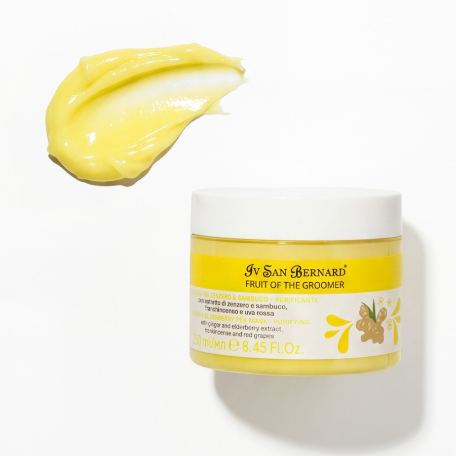 Masque apaisant Sureau et Gingembre IV San Bernard utilisé en prémasque pour soulager les démangeaisons du chien et chat