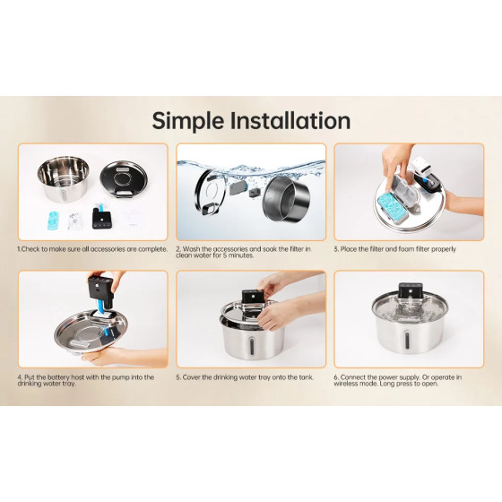 Cordless Stainless Steel Water Dispenser with Motion Sensor | 3.2 L