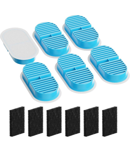 Pack of 6 Filters & 6 Sponges | 2.6L Cordless Water Fountain
