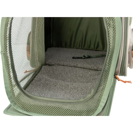 Trixie, Mochila transportadora expandible para perros Trixie Rocco - Beige y verde oliva
