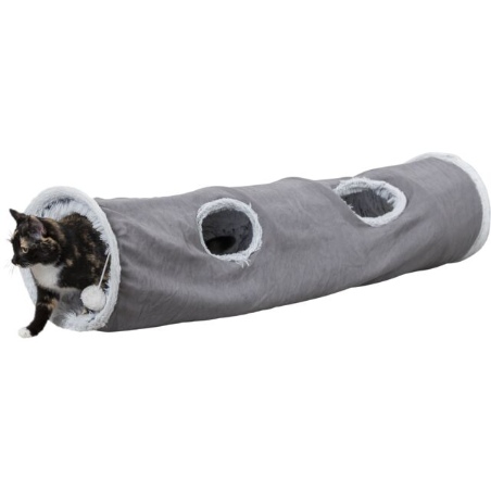 Trixie, Harvey cat play tunnel by Trixie, grey - ø 27 x 116 cm