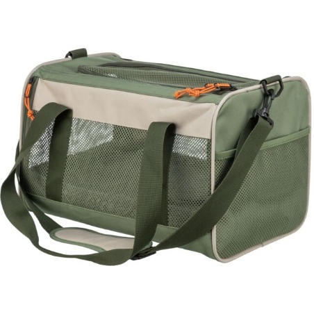 Trixie, Bolso transportador para perros Marlon color beige y verde oliva - Trixie