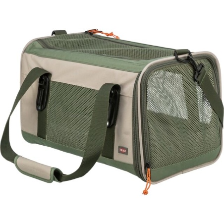 Trixie, Bolso transportador para perros Marlon color beige y verde oliva - Trixie