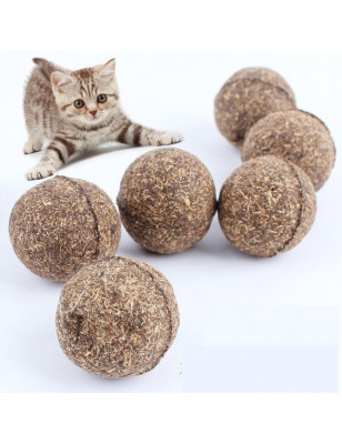 Balle naturelle en herbe à chat