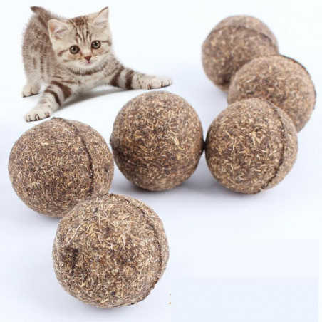 Balle naturelle en herbe à chat