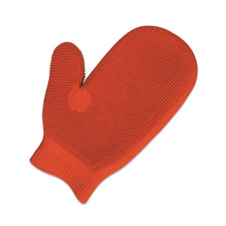 Gant-brosse en latex pour poils courts Gant-brosse en latex pour poils courts