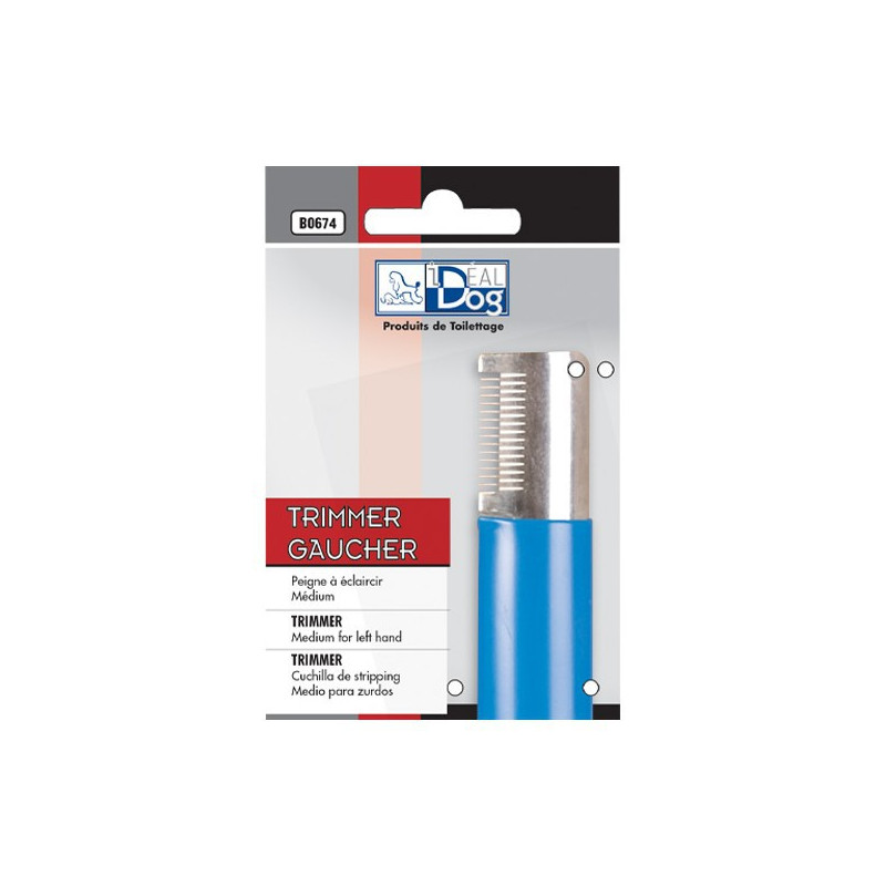 Trimmer IdealDog Gaucher Moyen 14 Dents Bleu