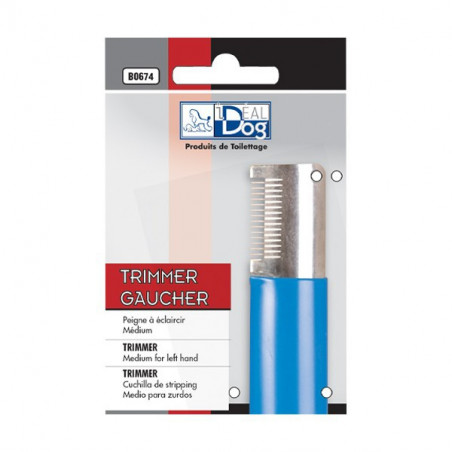 Trimmer IdealDog Linkshänder Medium 14 Zähne Blau