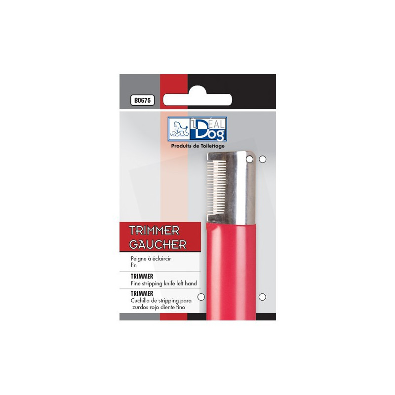 Trimmer IdealDog Gaucher Fin 19 Dents Rouge Trimmer IdealDog Gaucher Fin 19 Dents Rouge