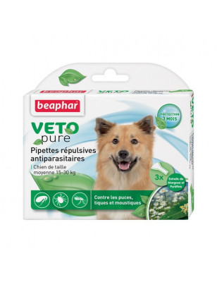 Pipettes répulsives anti-parasitaires Beaphar Chien Moyen