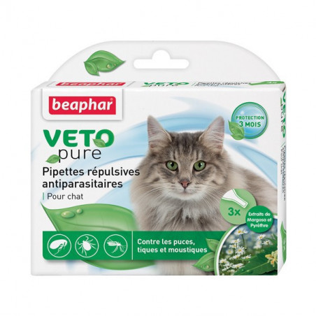 Pipettes répulsives anti-parasitaires Beaphar Chat