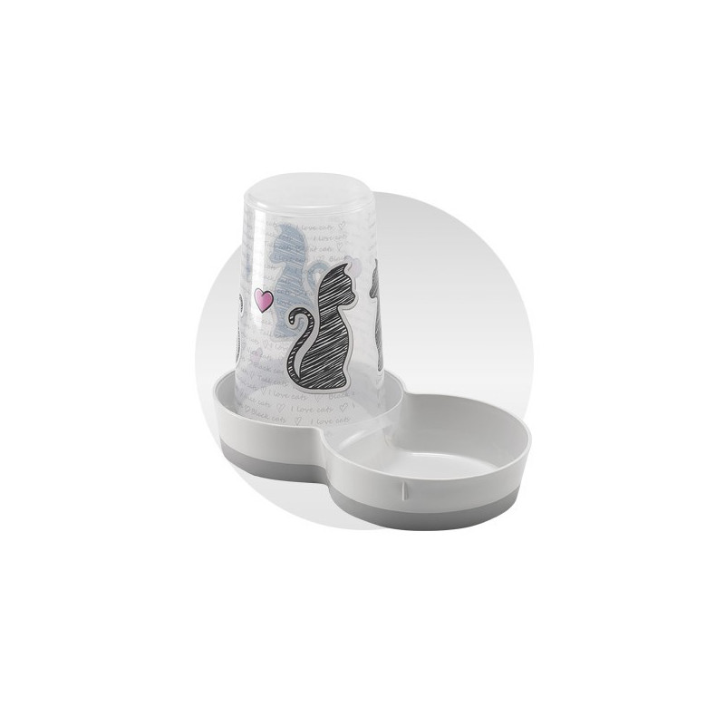 Distributeur eau ou croquette Cats In Love Distributeur eau ou croquette Cats In Love
