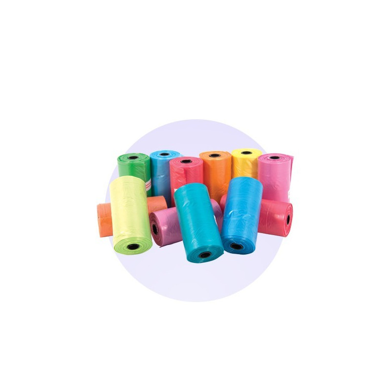 Lot de 12 rouleaux Ramasse Crotte Multicolore